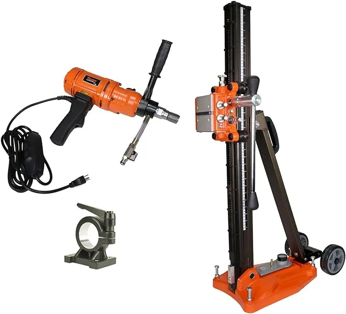 Cayken 6in. Diamond Core Drill Rig with 580F Adjustable Angle Vacuum Plate Stand