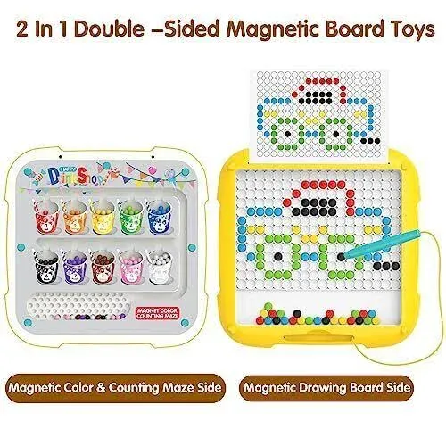 2 In 1 Magnetic Color and Number Maze &amp; Magnetic Drawing Board, Double-Sides 