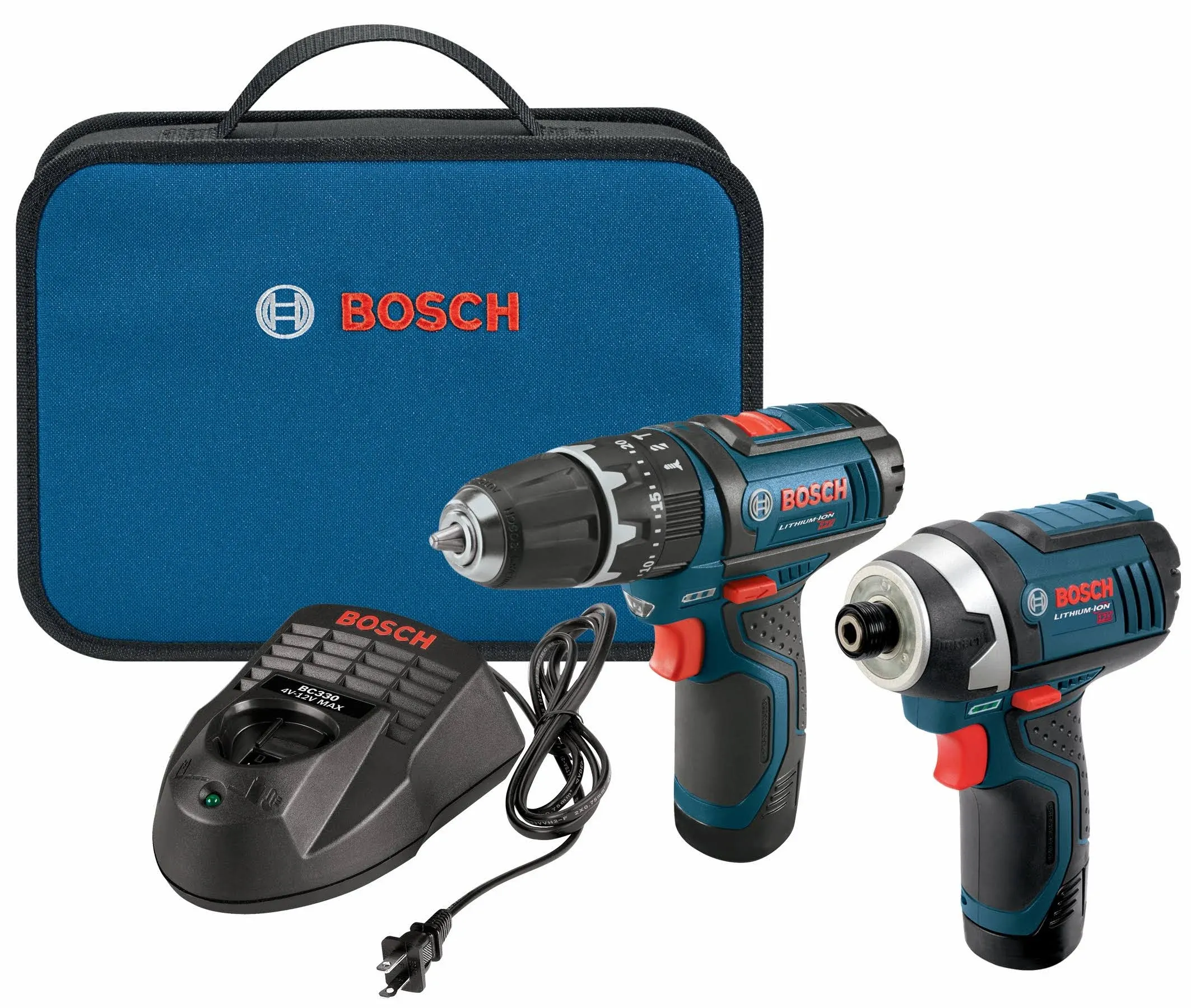 BOSCH 12-Volt Max Lithium-Ion 2-Tool Cordless Combo Kit CLPK241-120, Blue