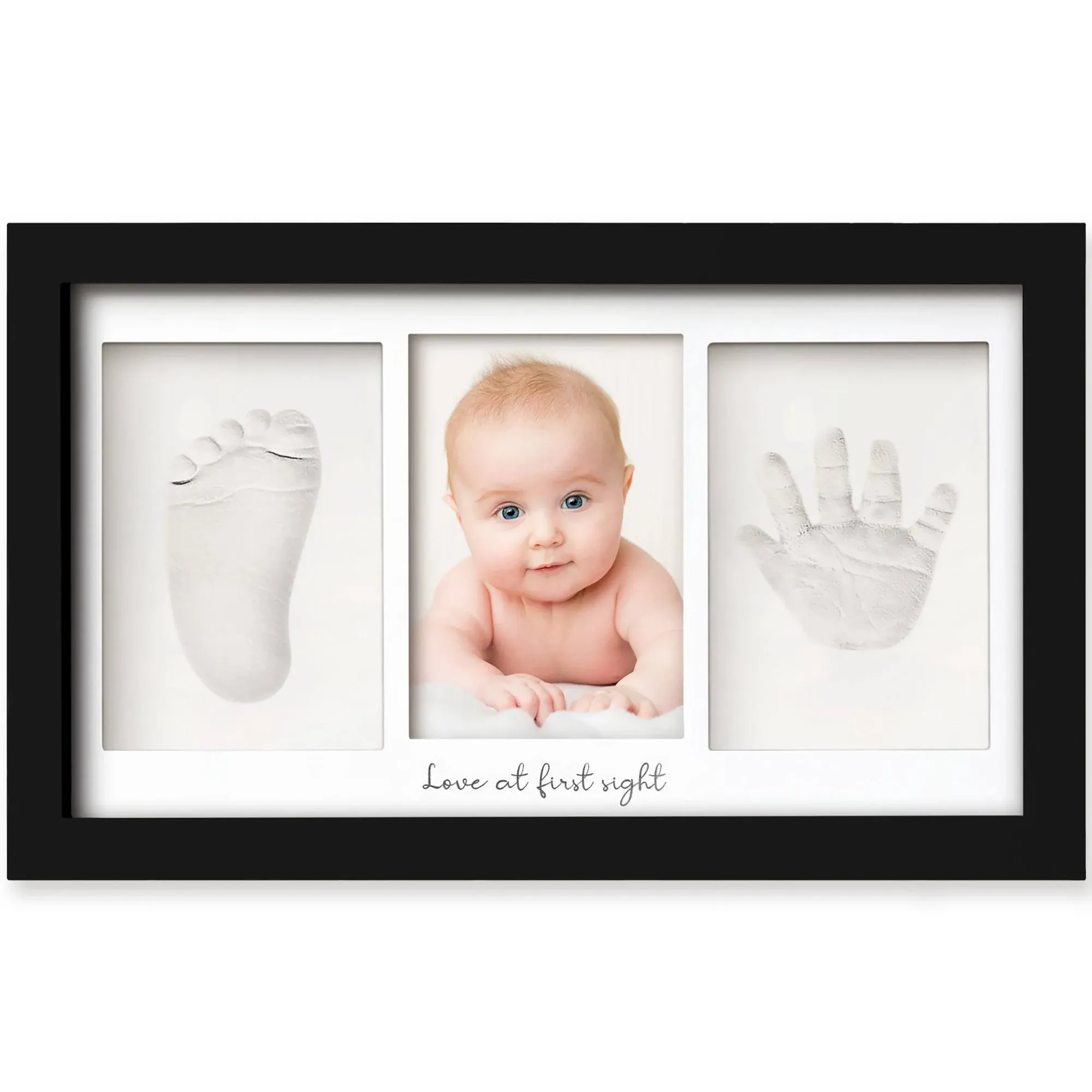 Baby Hand and Footprint Kit - Baby Footprint Kit, Newborn Keepsake Frame, Baby Handprint Kit, Personalized Baby Gifts, Nursery Decor, Baby Shower Gifts for Girls Boys (Alpine White)