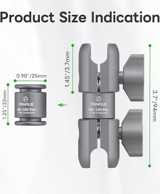 FANAUE Double Socket Swivel Arm DA-100PRO 3.7&#034; Compatible with RAM Mounts