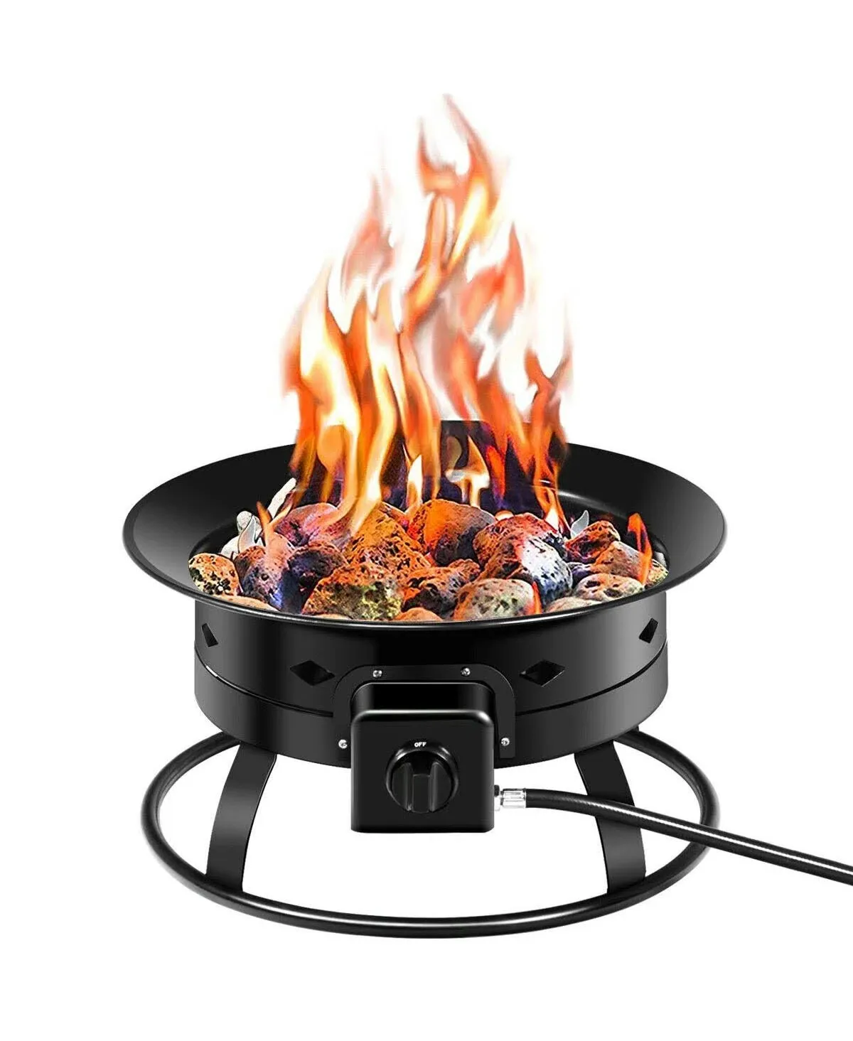 Gymax Portable Propane Outdoor Gas Fire Pit W/ Cover & Carry Kit 19-Inch 58,000 BTU