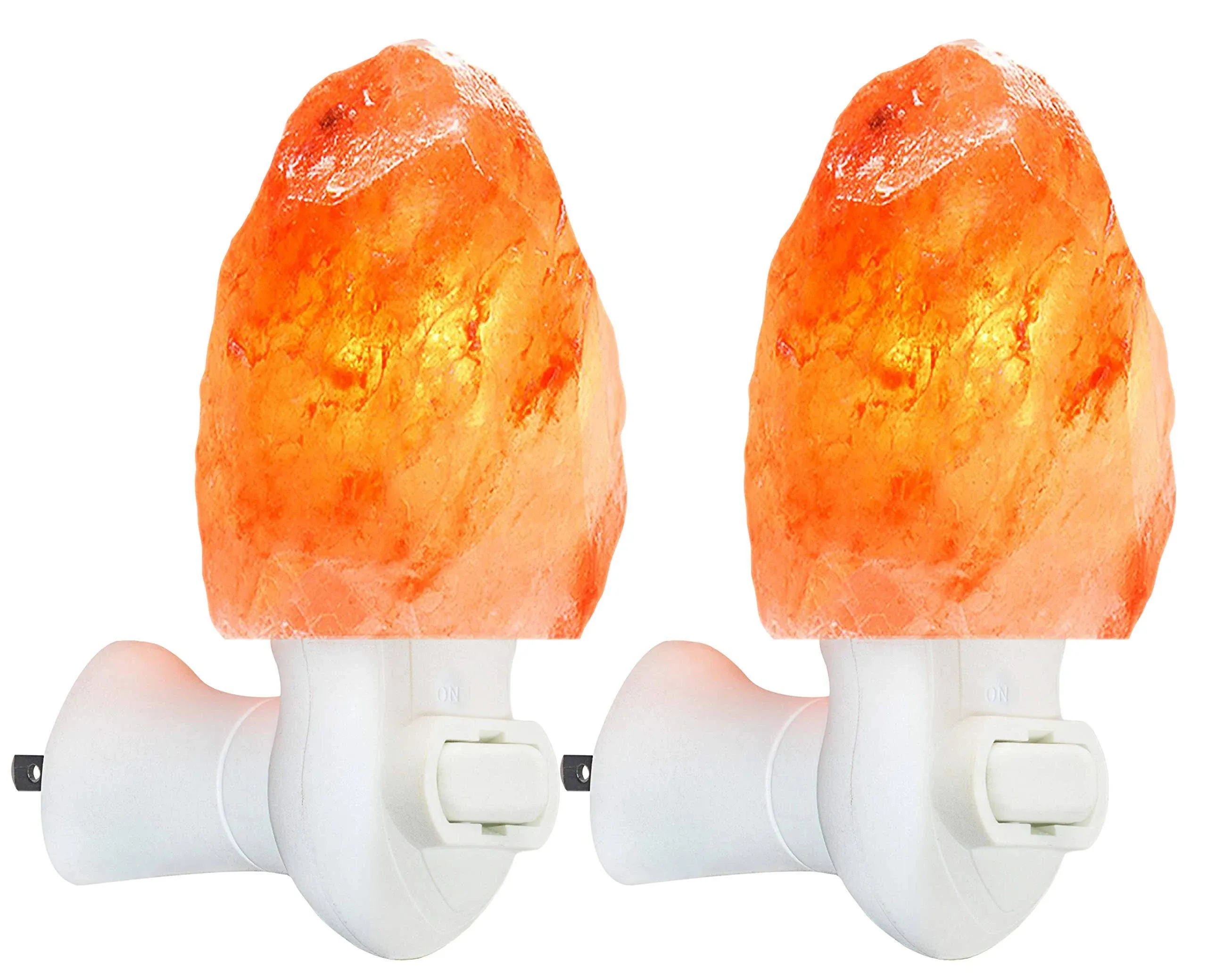 2 Pack Himalayan Salt lamp Night Light Salt Rock Hand Carved Natural Pink Him