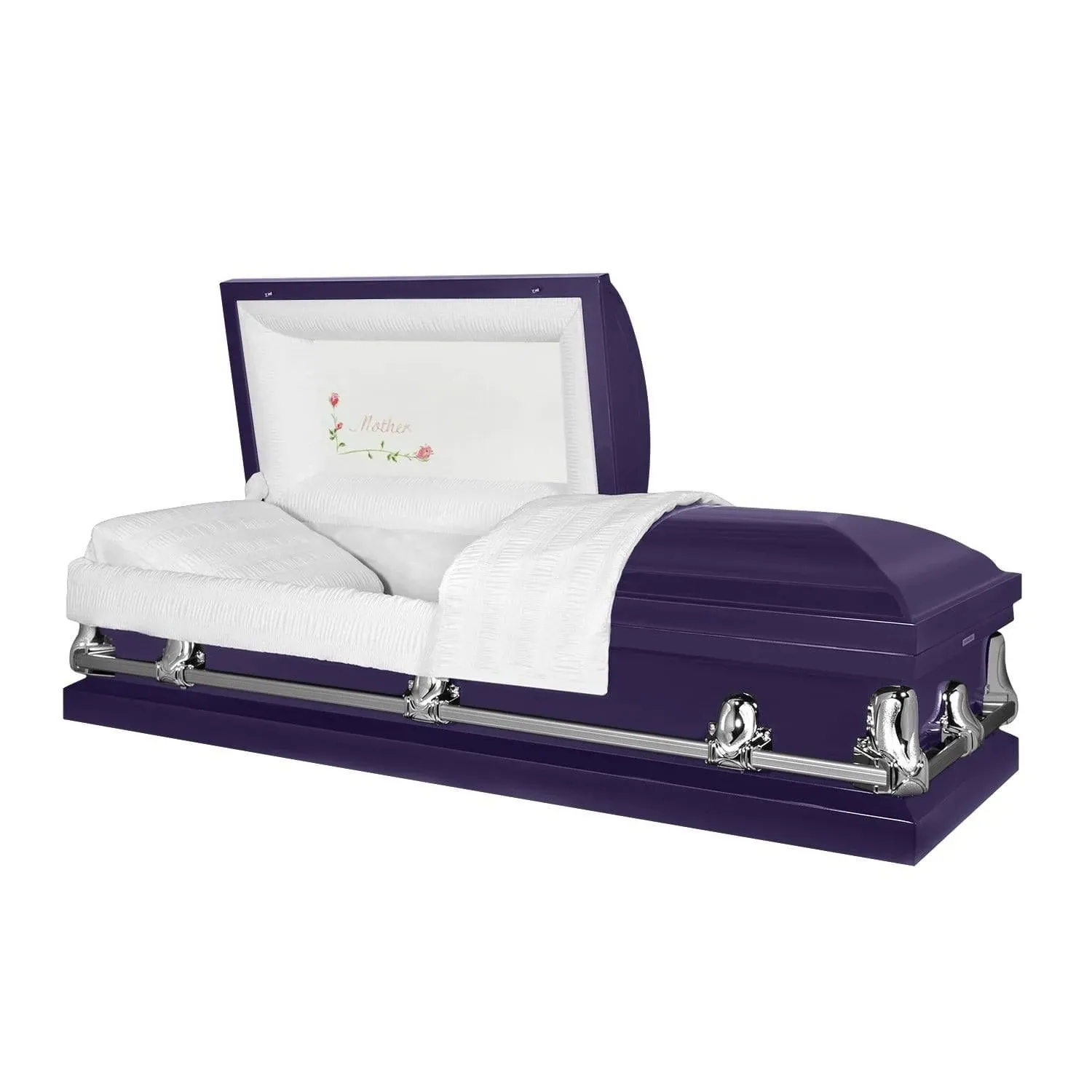 Orion Series | Royal Purple Steel Casket with White Interior