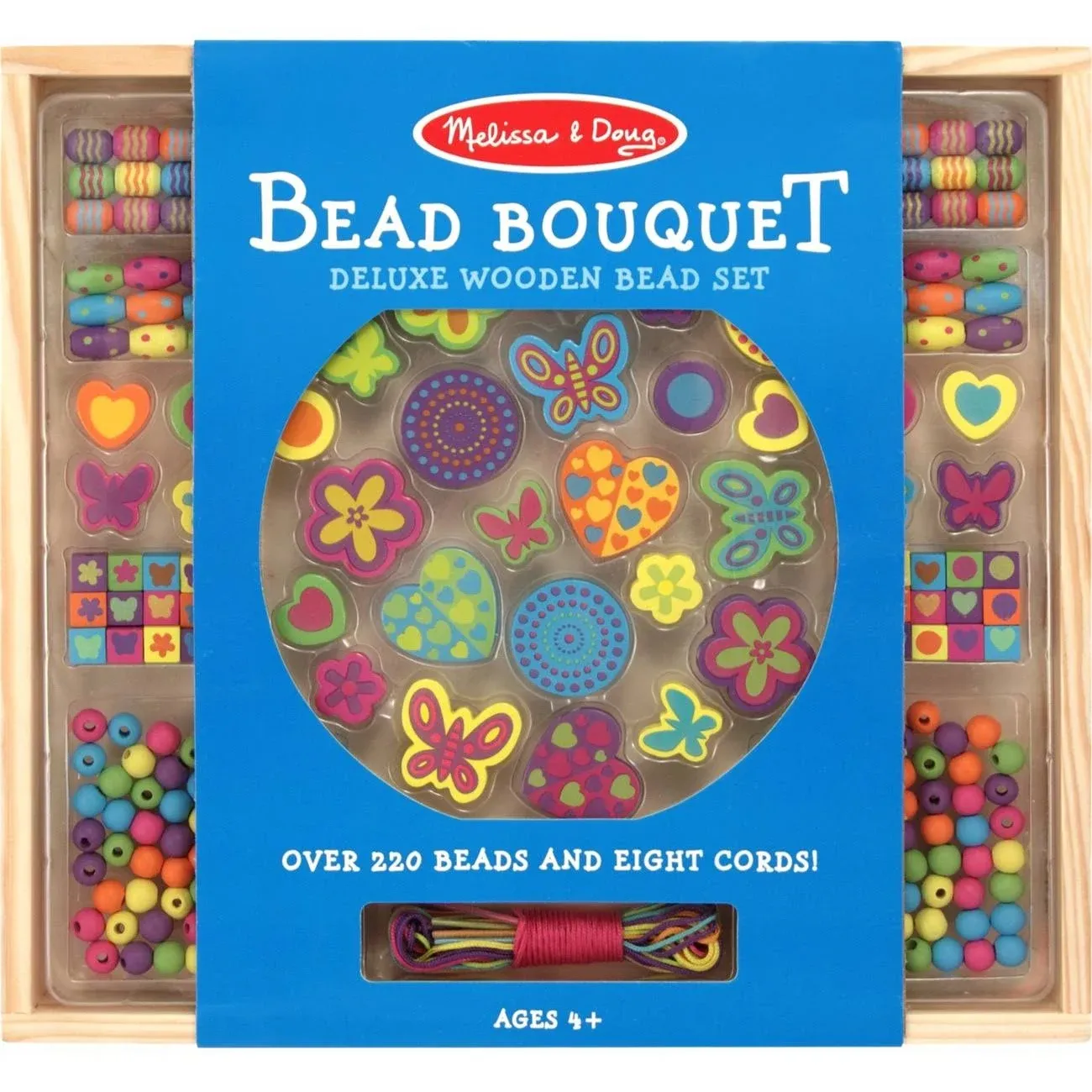 Melissa & Doug Bead Bouquet Wooden Bead Set, Multicolor