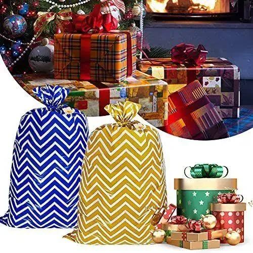 4pcs Jumbo Plastic Gift Bags, 56x36 Inch Xl Christmas Gift Wrapping