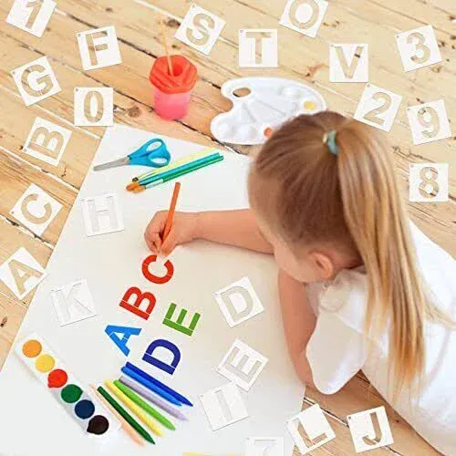 Alphabet Letter Stencils 36 Pcs Reusable Plastic Letter Numbers 8 Inch