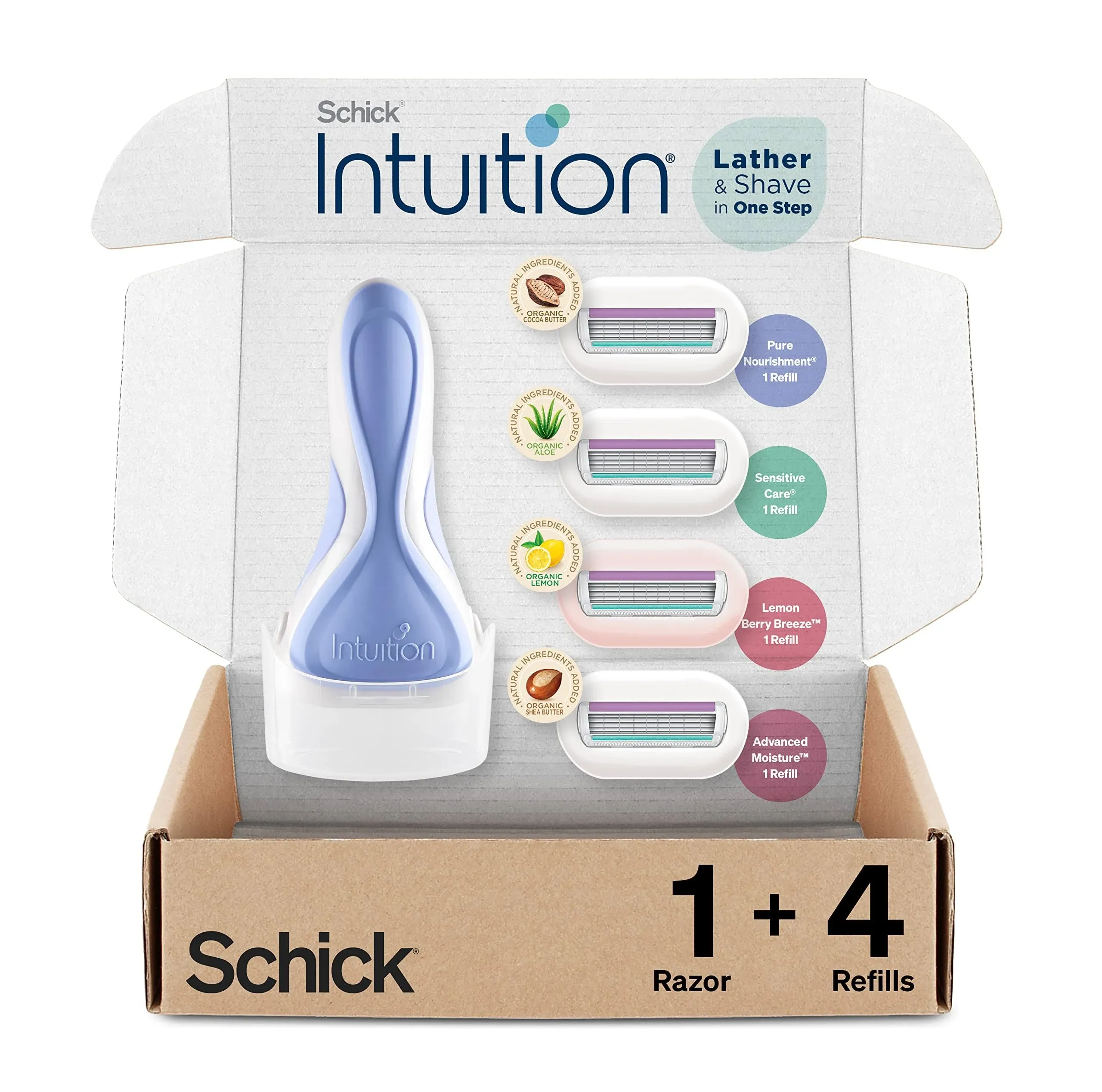 Intuition Razors for Women Variety Pack with 1 Razor Handle & 4 Intuition Razor ...