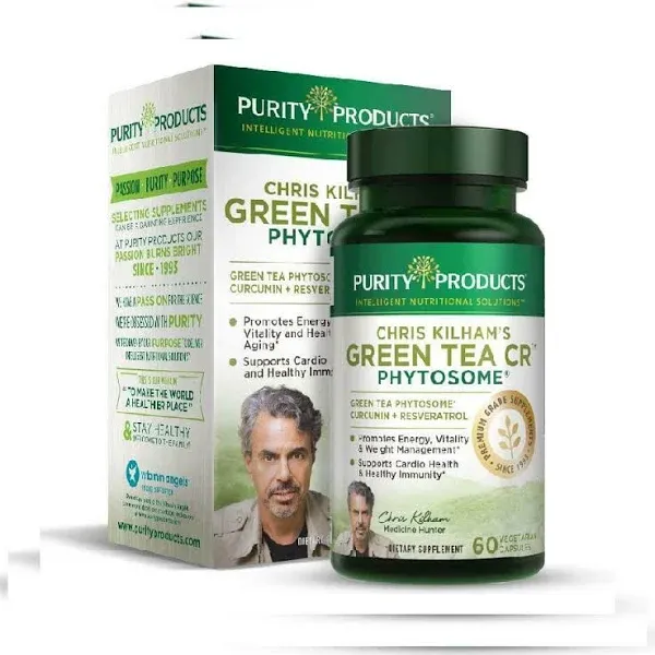 Purity Products Green Tea CR w/Phytosome Technology for Boosted Bioavailability from Chris Kilham 60 Capsules