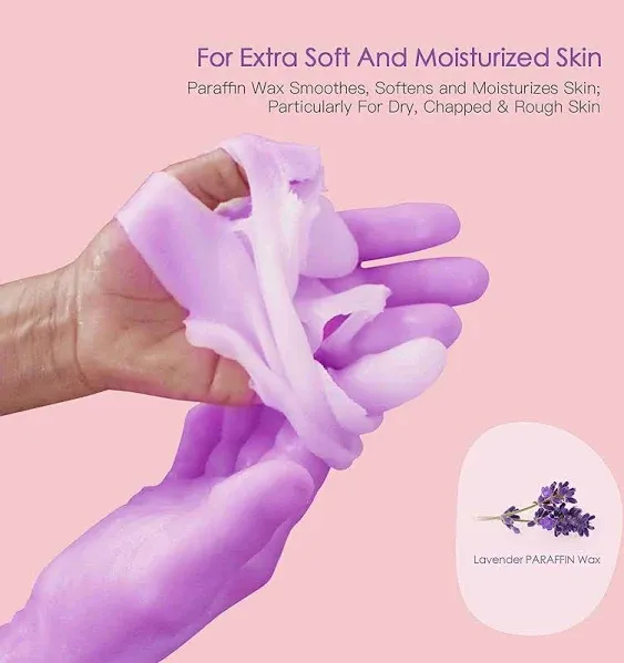 EasyinBeauty Paraffin Wax Machine for Hands and Feet, 3000ml Touchscreen Warmer with 6 Lavender Wax Packs (2.64 lbs) - Spa Therapy for Smooth, Soft Skin,Purple