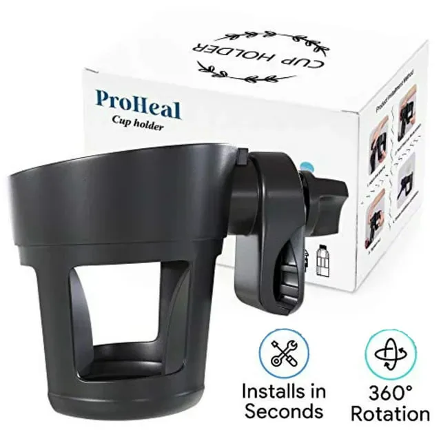 ProHeal Wheelchair Cup Holder Universal Cup Holder for Walker, Strollers, and ...