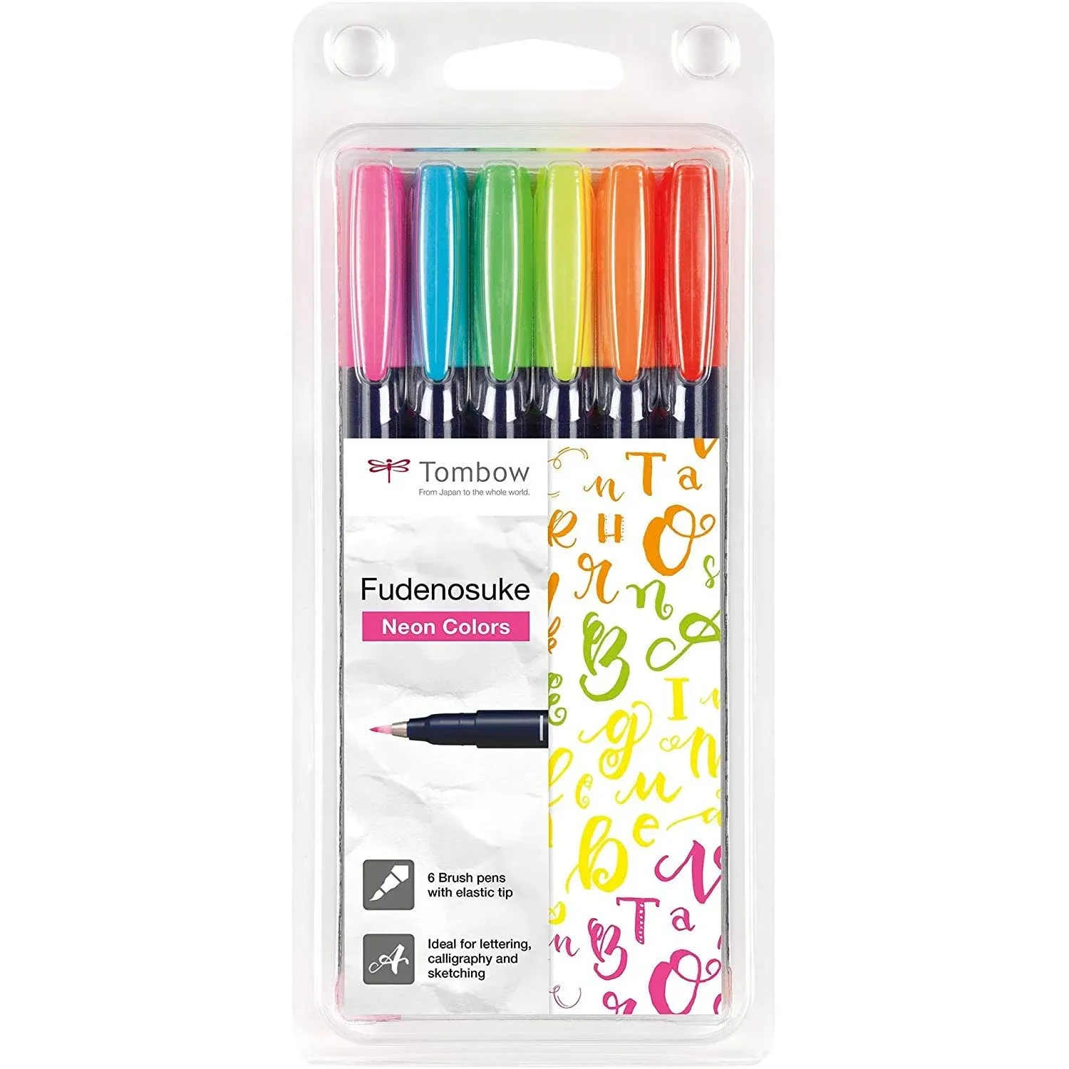  62038 Fudenosuke Brush Pen, 2-Pack. Soft and Hard 2 Count (Pack of 1) Black