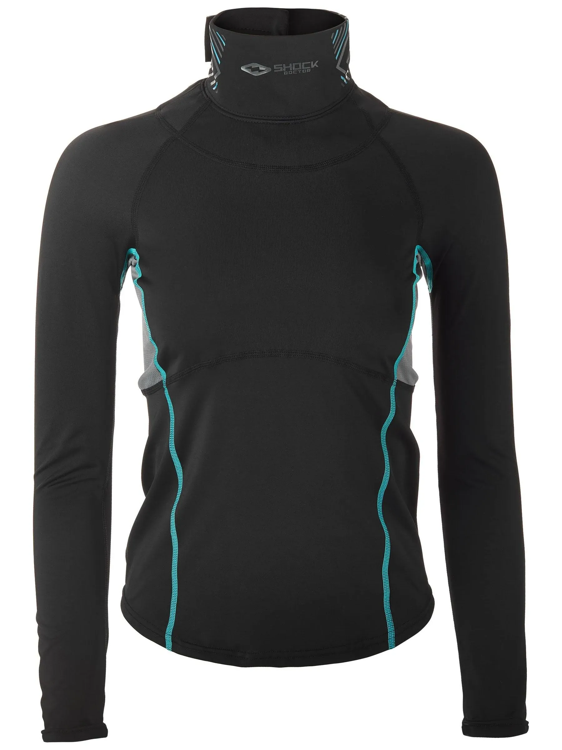 Shock Doctor Ultra Compression Neck Long Sleeve Shirt - Girls - Black/Grey - L