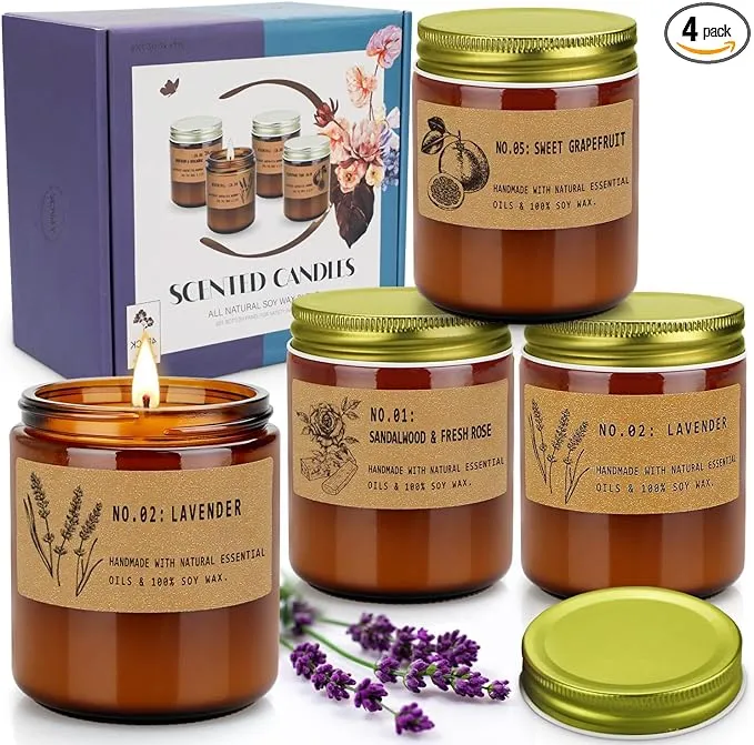 Candles for Home Scented, Lavender Candles Gifts for Women, 200H Long Lasting 