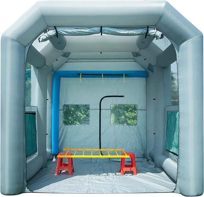 Sewinfla Professional Inflatable Paint Booth 12.5x11.2x11.2Ft with 2 Blowers (480W+750W) & Air Filter System Portable Paint Booth Tent Garage Inflatable Spray Booth Painting for Parts,Motorcycles