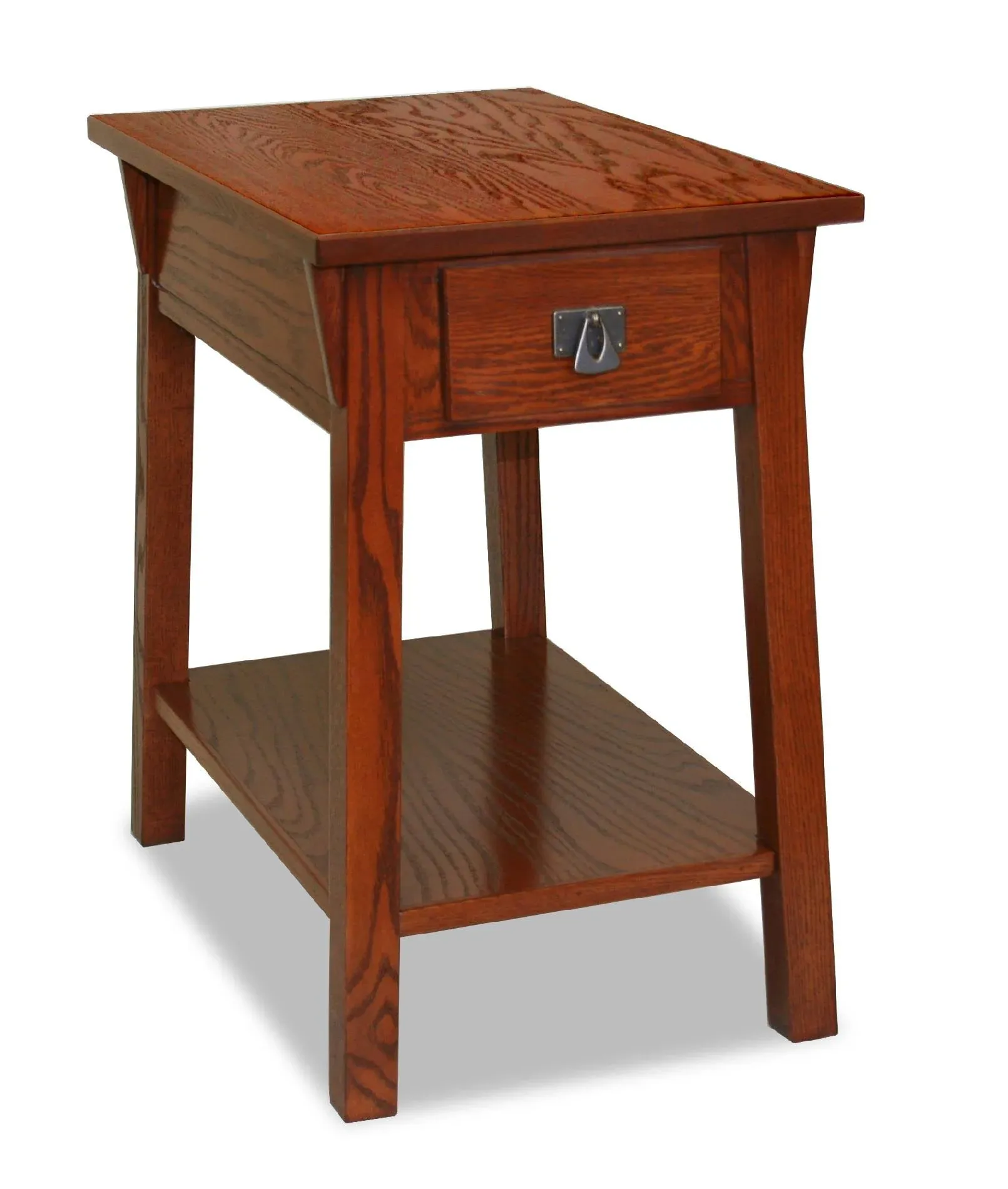 Leick Home 9059-RS Mission End Table with Drawer, Made with Solid Wood, Side Table for Living Room, Bedroom, and Offices, Russet Finish