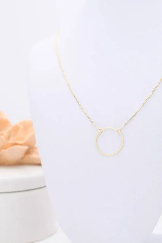 Fettero Pendant Necklace Gold Choker Layered Coin Open Karma Circle Full New Crescent Moon 14K Gold Plated Dainty Simple Moon Phase Jewelry for Women Gift