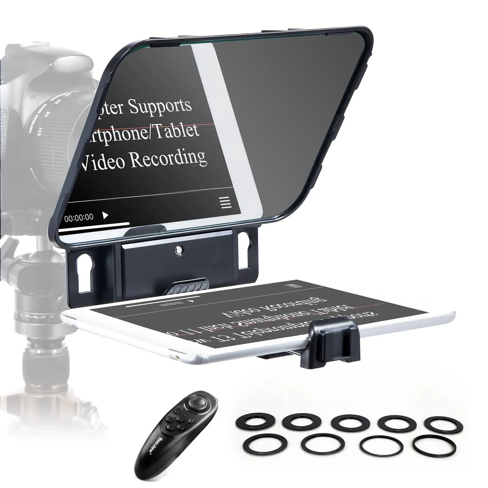 Desview T3 Teleprompter, Teleprompter with Remote Control, Work with iPad/Tablet