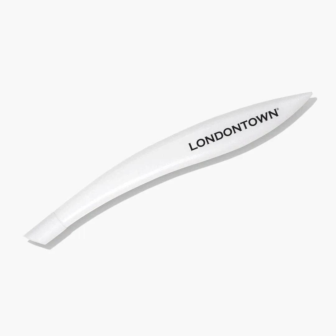 LONDONTOWN Cuticle Pusher Tool with Rubber Finish Tip Bevel Edge Professional Grade Plastic Precision Fingertip Nail Scrapper Manicure Stick Tool