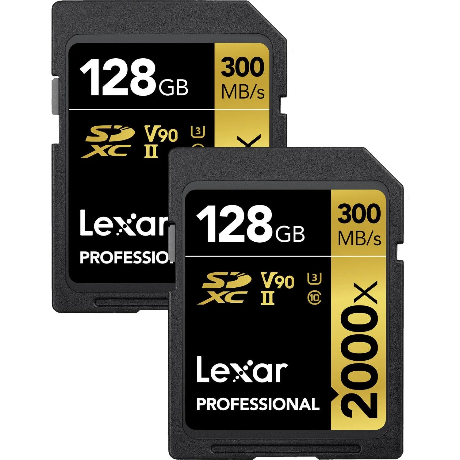 Lexar Professional 2000x 128GB SDXC UHS-II Memory Card, C10, U3, V90, Full-HD & 8K Video, Up To 300MB/s Read, for DSLR, Cinema-Quality Video Cameras (LSD2000128G-BNNNU)