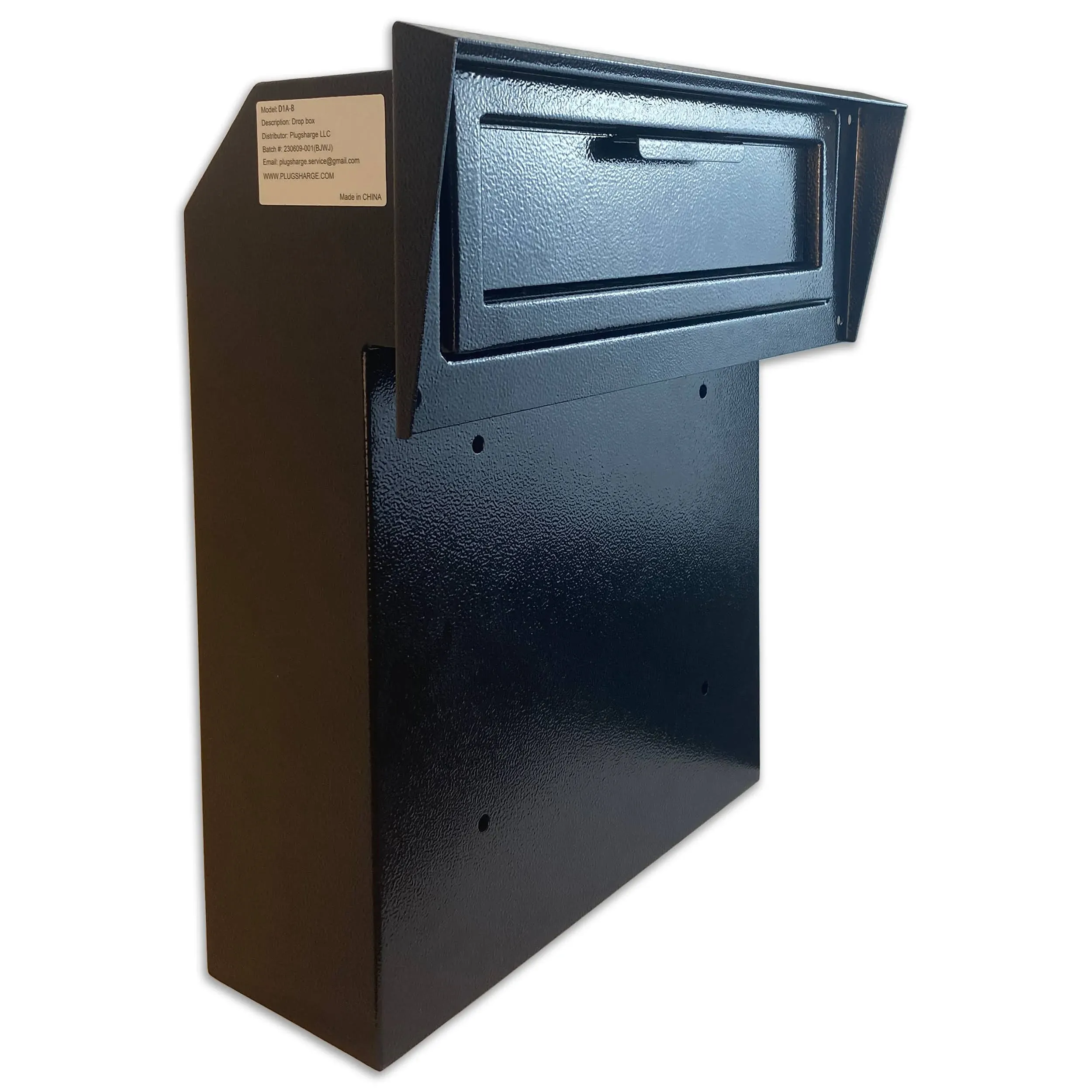 Plugsharge Rainproof Heavy Duty Through The Door Safe Mail Drop Box, Black