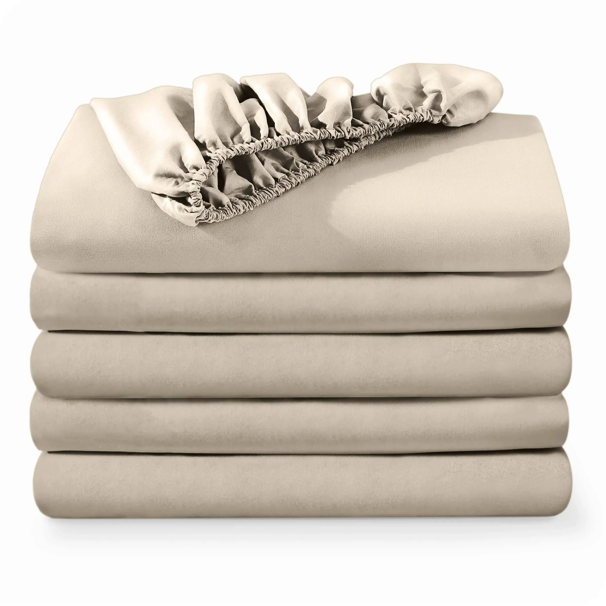 Bare Home 5-Pack Fitted Sheets - Premium 1800 Collection - Ultra-Soft - Deep ...