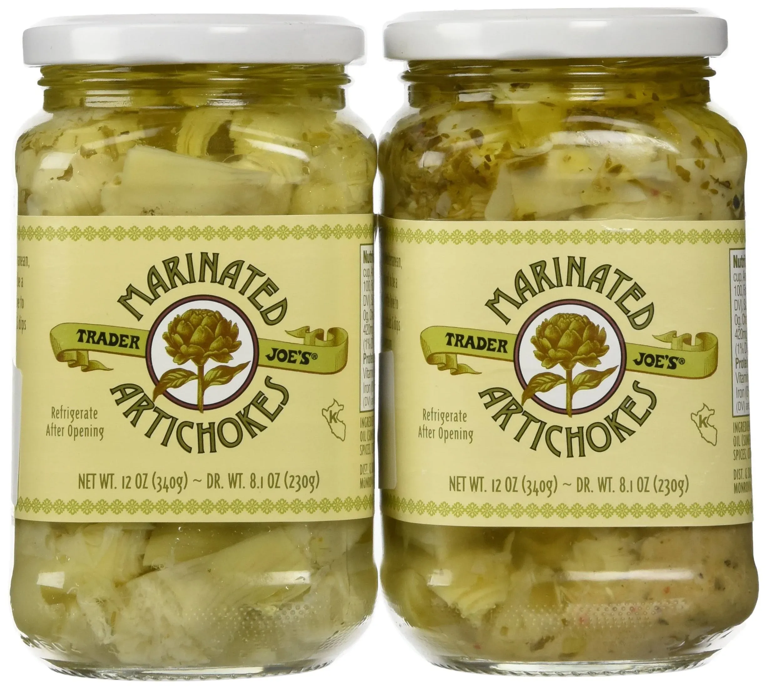 Trader Joes Marinated Artichokes, 12 oz Jar 2 Pack