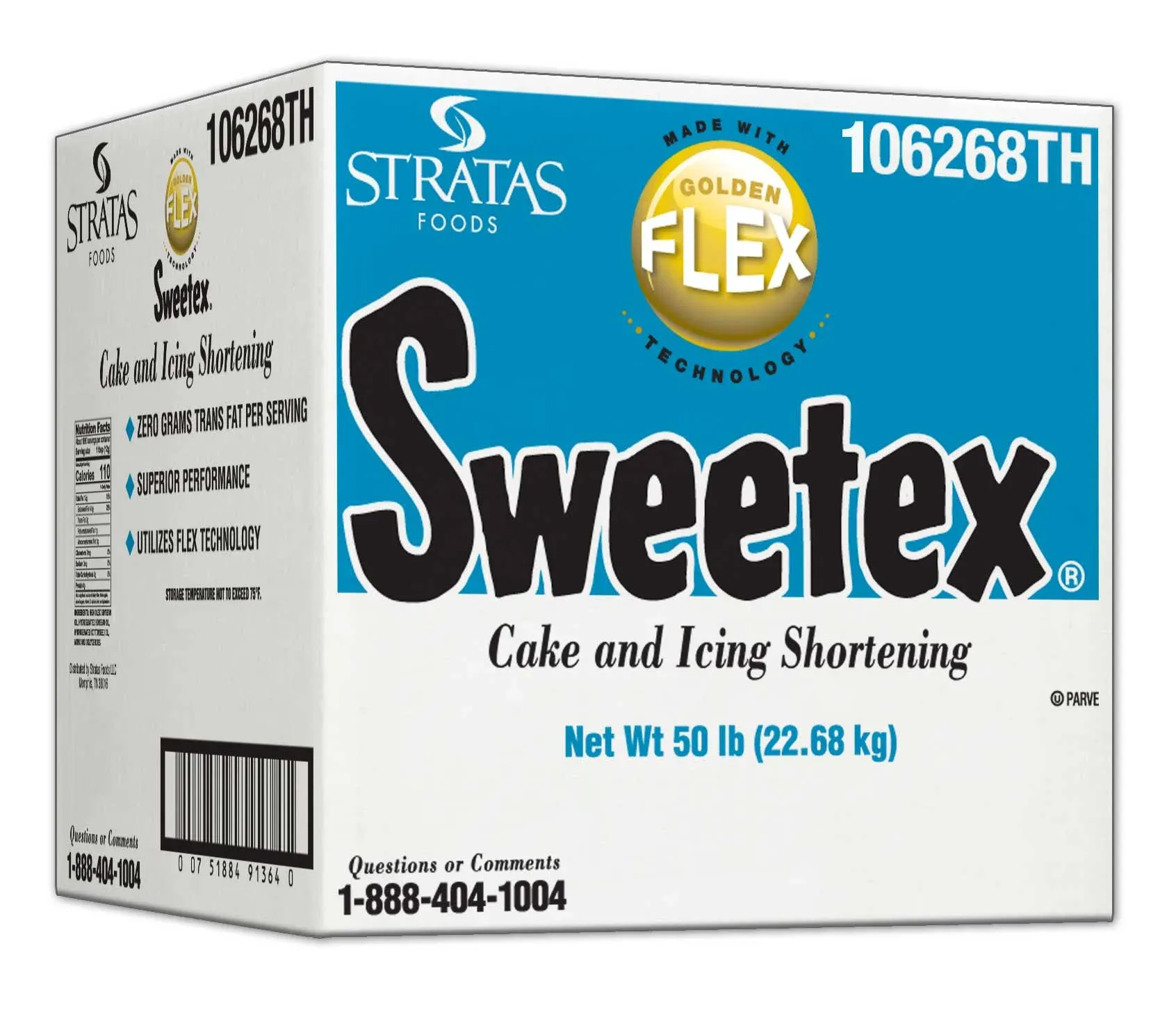 Sweetex Golden Flex High Ratio Cake and Icing Shortening 50 lb.