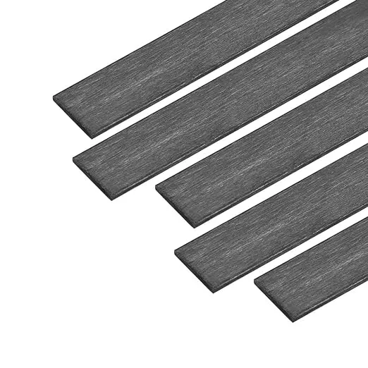 uxcell Carbon Fiber Strip Bars 0.6x5mm 400mm Length Pultruded Carbon Fiber Strips for Kites, RC Airplane 5 Pcs