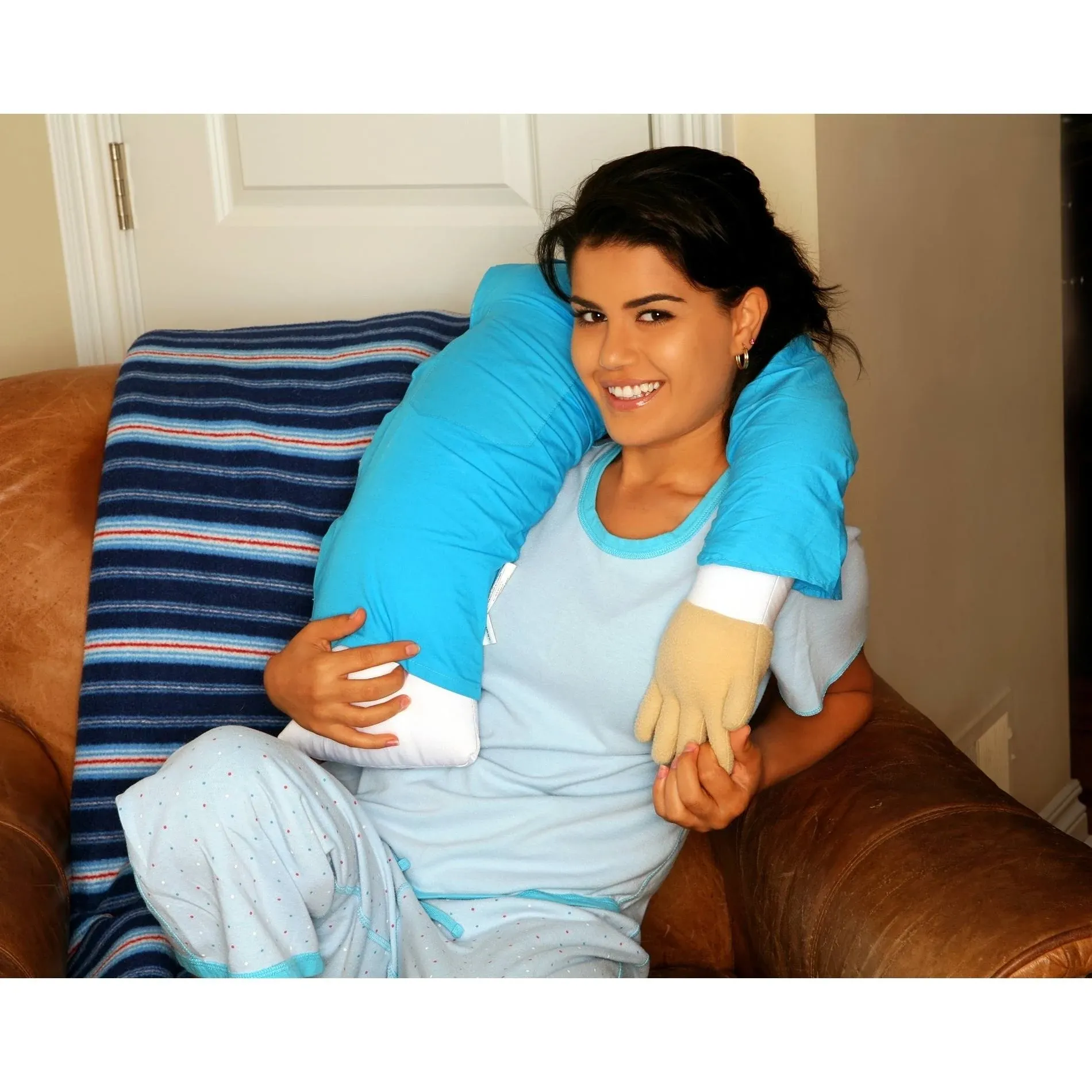 Boyfriend Pillow - Cuddly Form Body Pillow with Benefits - Travel Pillow, Blue