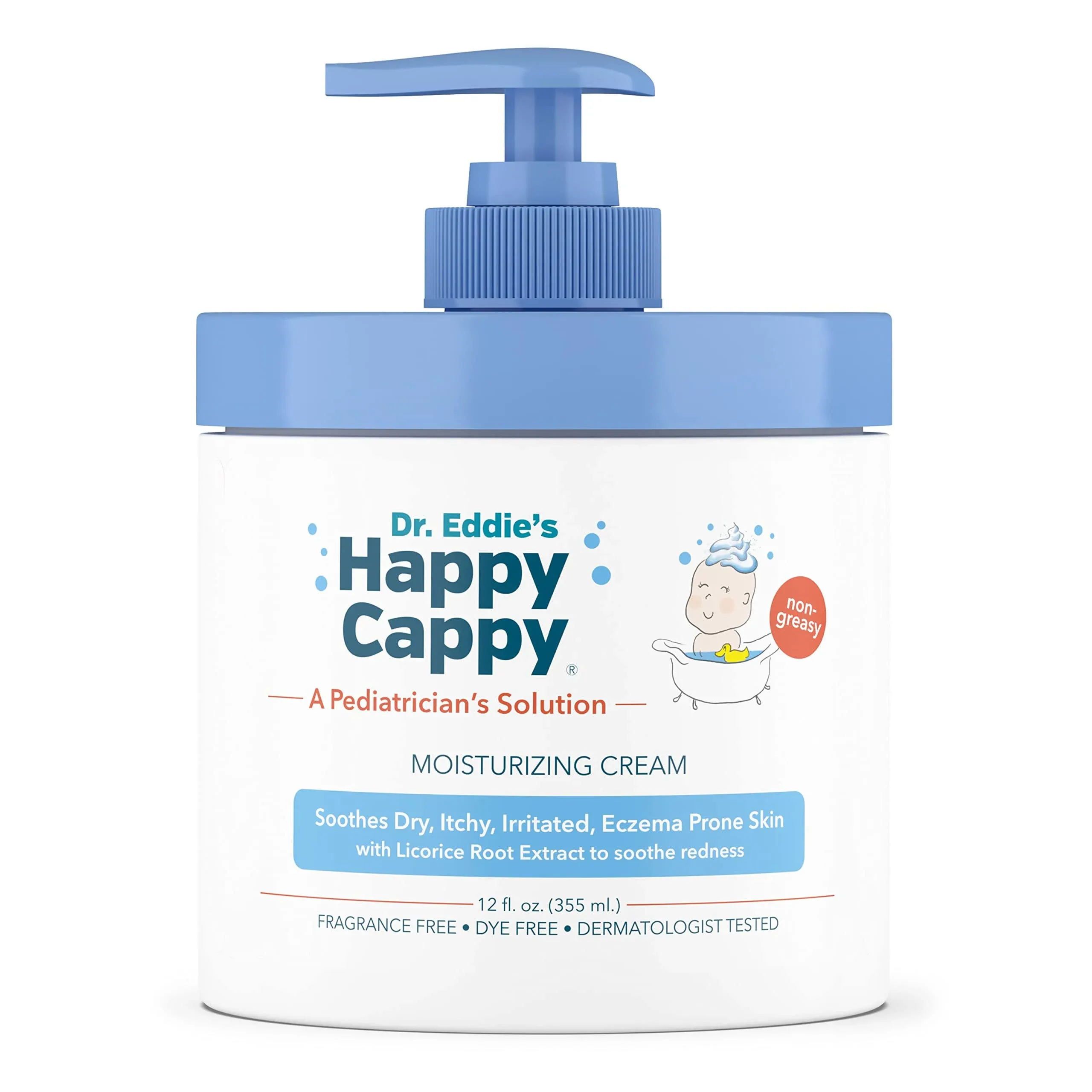 Happy Cappy Moisturizing Cream, Non-Greasy - 12 fl oz