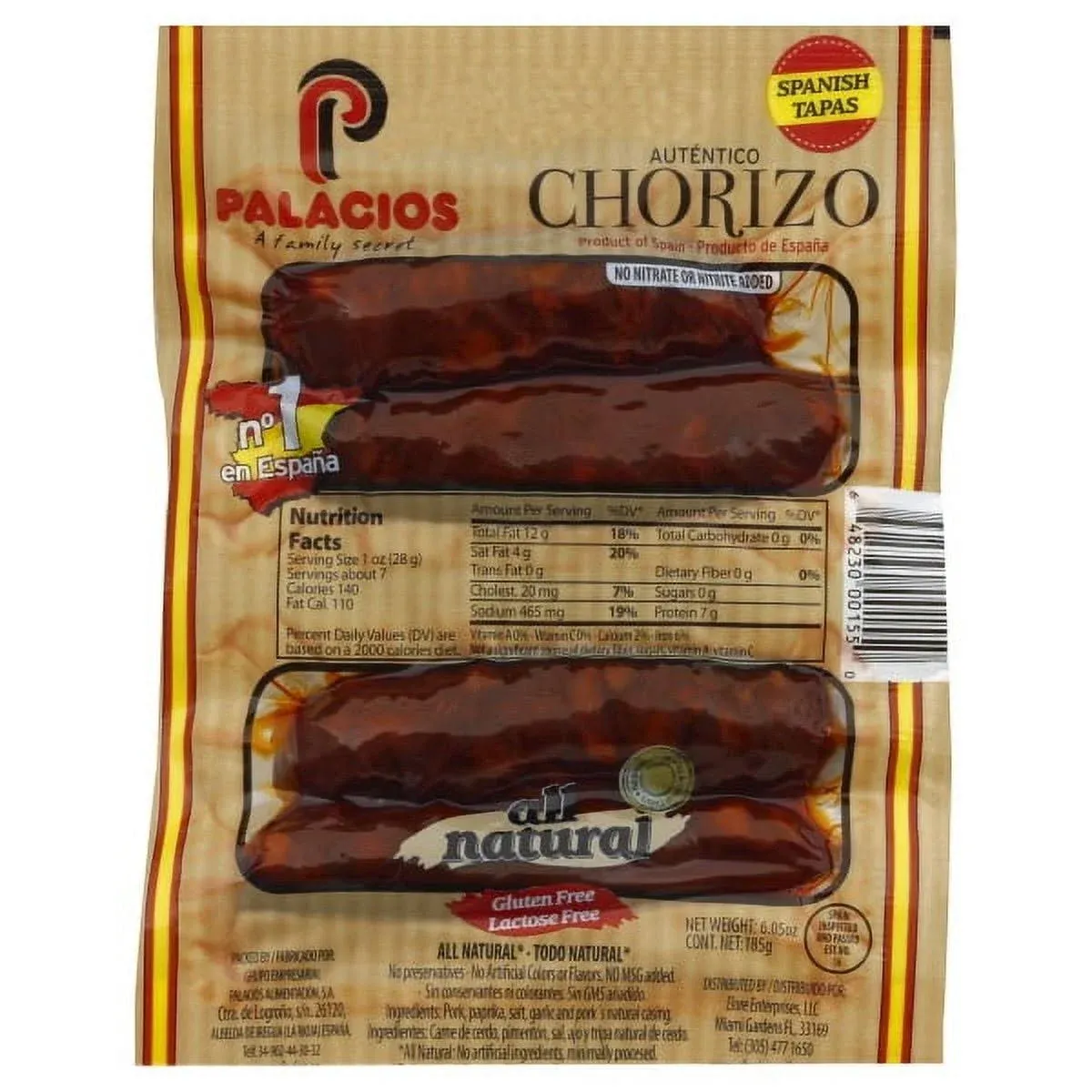 Palacios, Chorizo, Spain, 6.5 Ounce