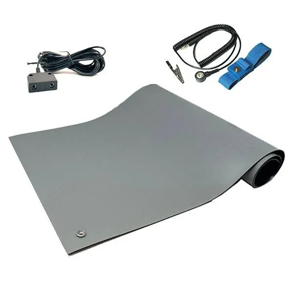 Static Care Rubberstat Dual Layer ESD Compliant Workstation Rubber Table Mat Kit ...