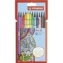 STABILO Metallic Premium Felt Tip Pen Pen 68 Metallic - Wallet of 8 - Assorted Colors