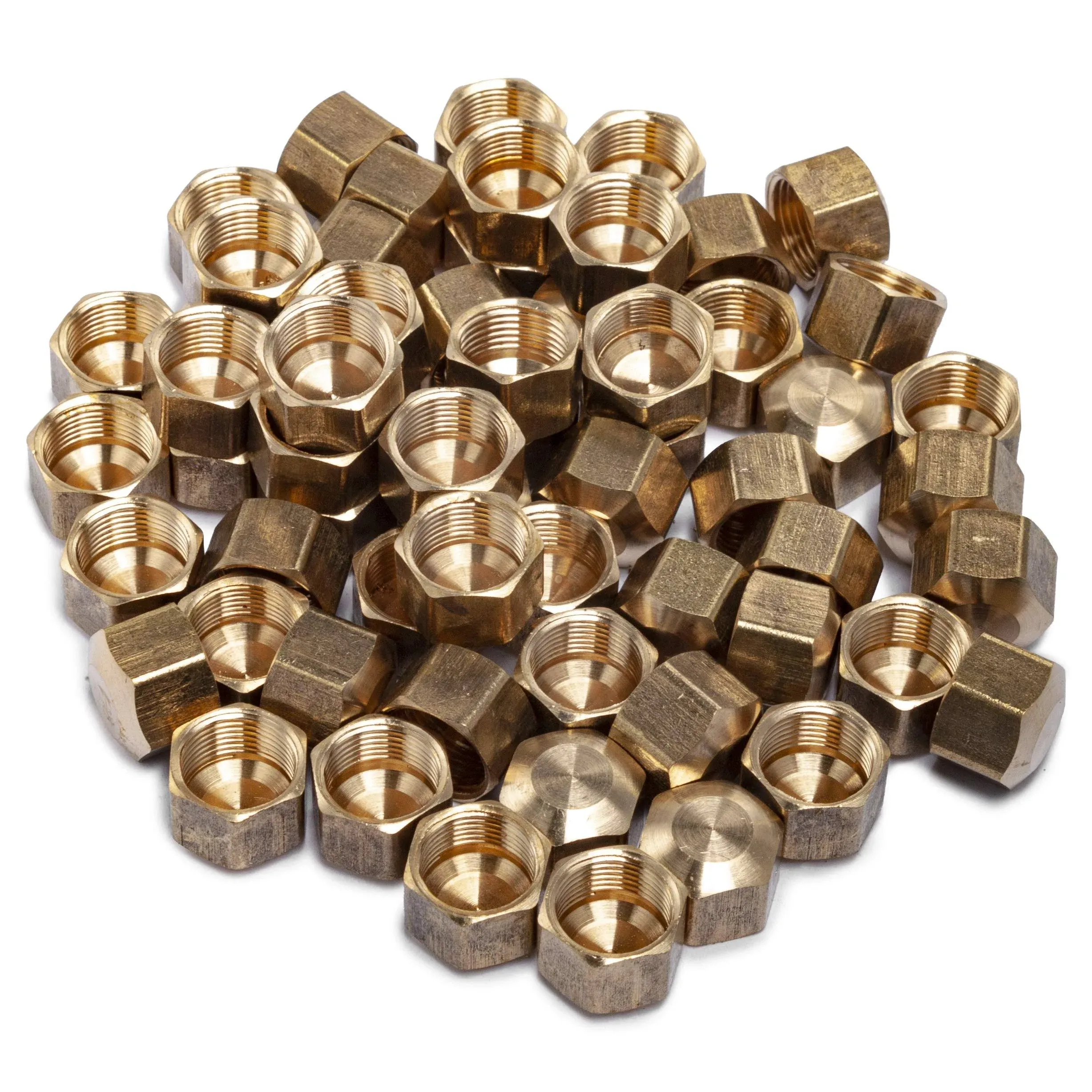 3/8-Inch Brass Compression Cap Stop Valve CapBrass Compression FittingPack of 60