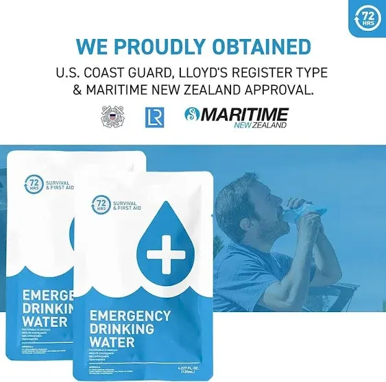 Made in USA - Anti Burst Emergency Water Rations Packets, Emergency Water Pouches ...