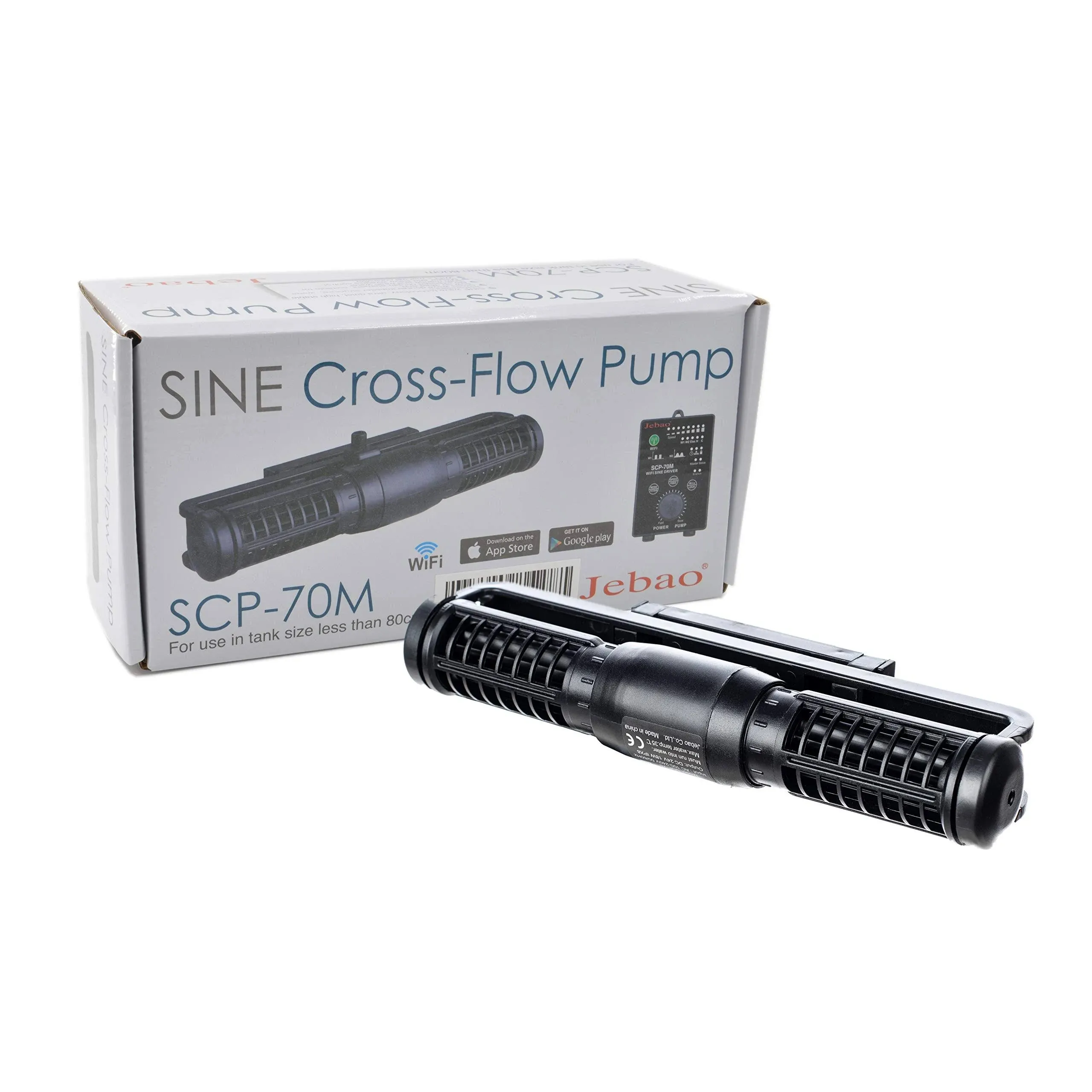 Jebao SCP WiFi Sine Cross Flow Pump Wave Maker with Controller (SCP-70M), Black