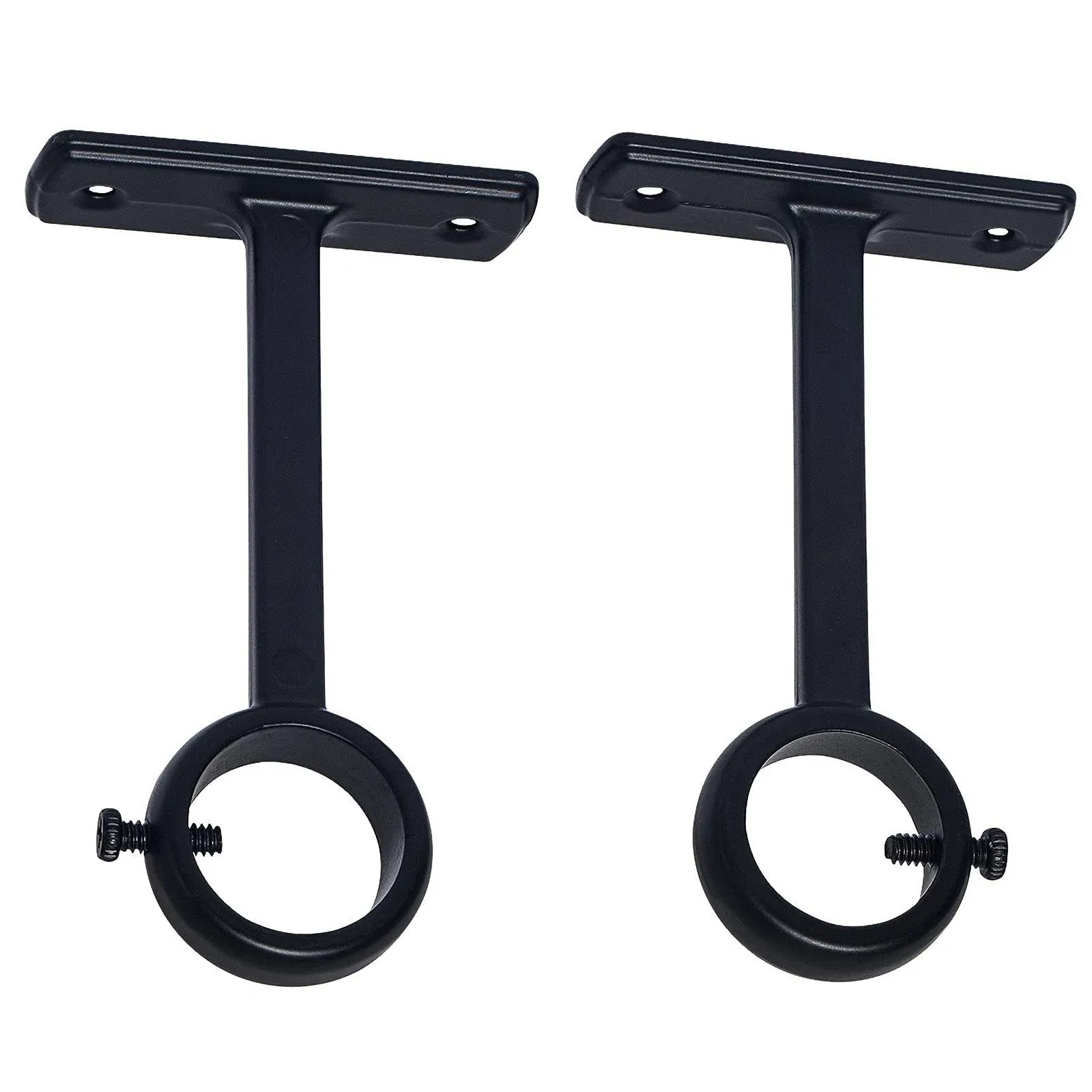 KXLife Heavy Duty Ceiling Mounted Curtain Rod Brackets, 1&#034; Rod Set of 2 Black