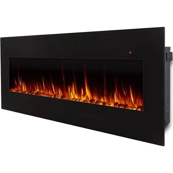 Real Flame 72 in. Corretto Electric Wall-Hung Fireplace, Black