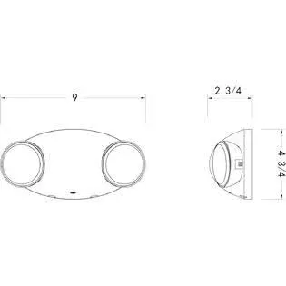 LIT-PaTH LED Emergency Exit Lighting Fixtures with 2 LED Bug Eye Heads and Back Up Batteries- US Standard Emergency Light, UL 924 and CEC Qualified, 1