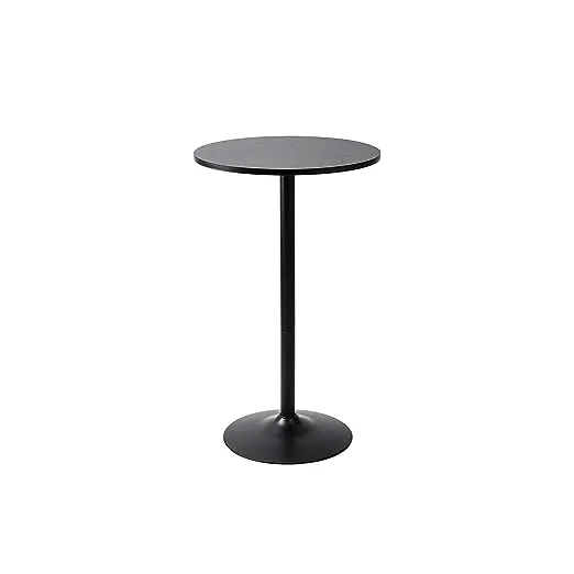 Pearington Santina, Single Round Cocktail Bar, Pub, and Bistro High Top Table with Black Top and Base
