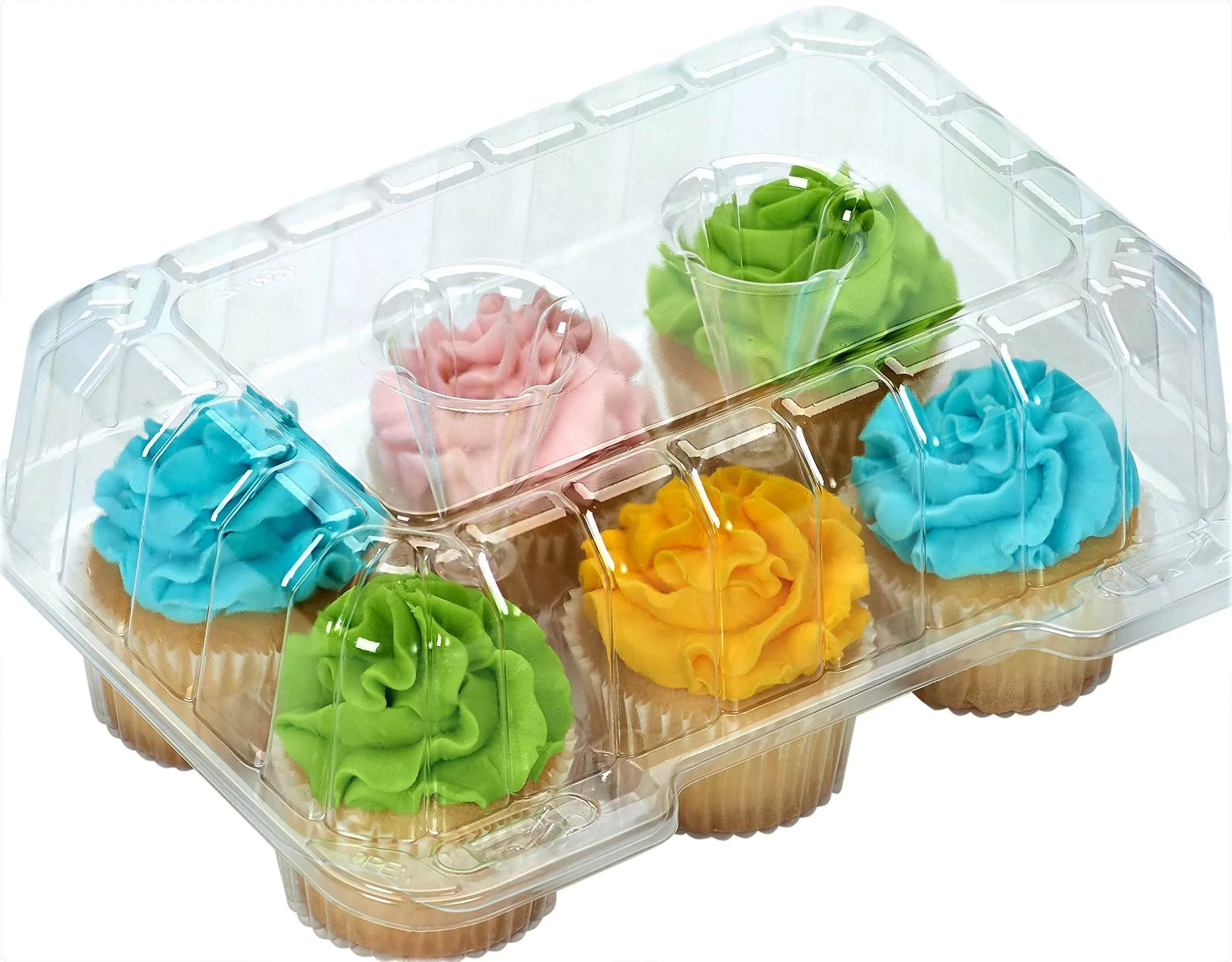 Cupcake Containers Plastic Disposable clear cupcake boxes carrier containers 4&#034;