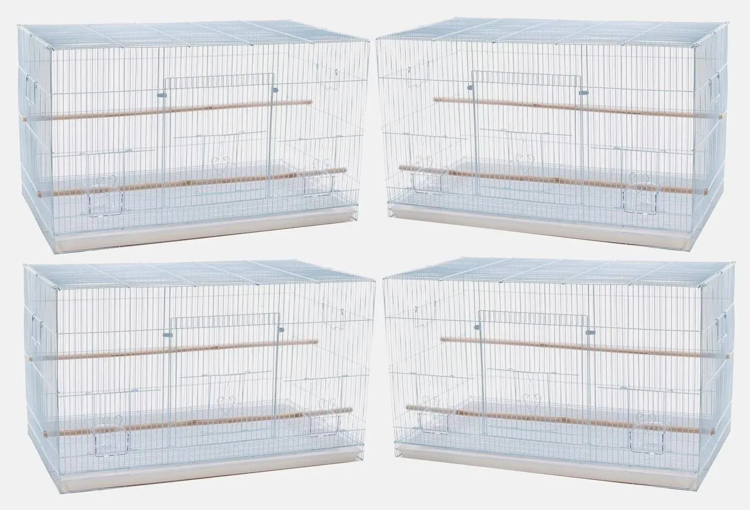 Lot of 4 Large 30" Flight Bird Breeding Cage Canary Aviary Lovebird Budgie Finch Parakeet(White)