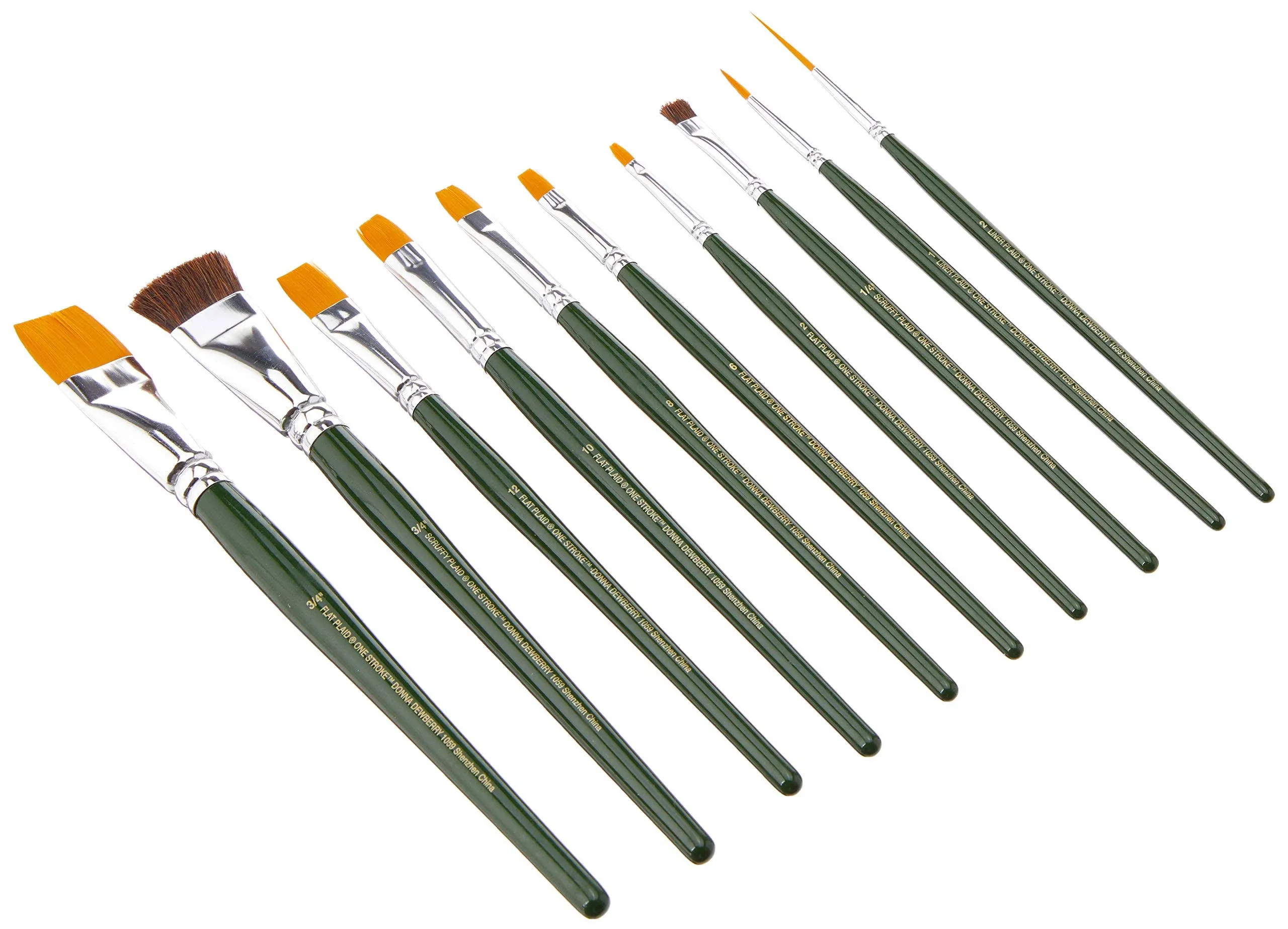 One Stroke Brush Set-10/Pkg (Pack of 1)