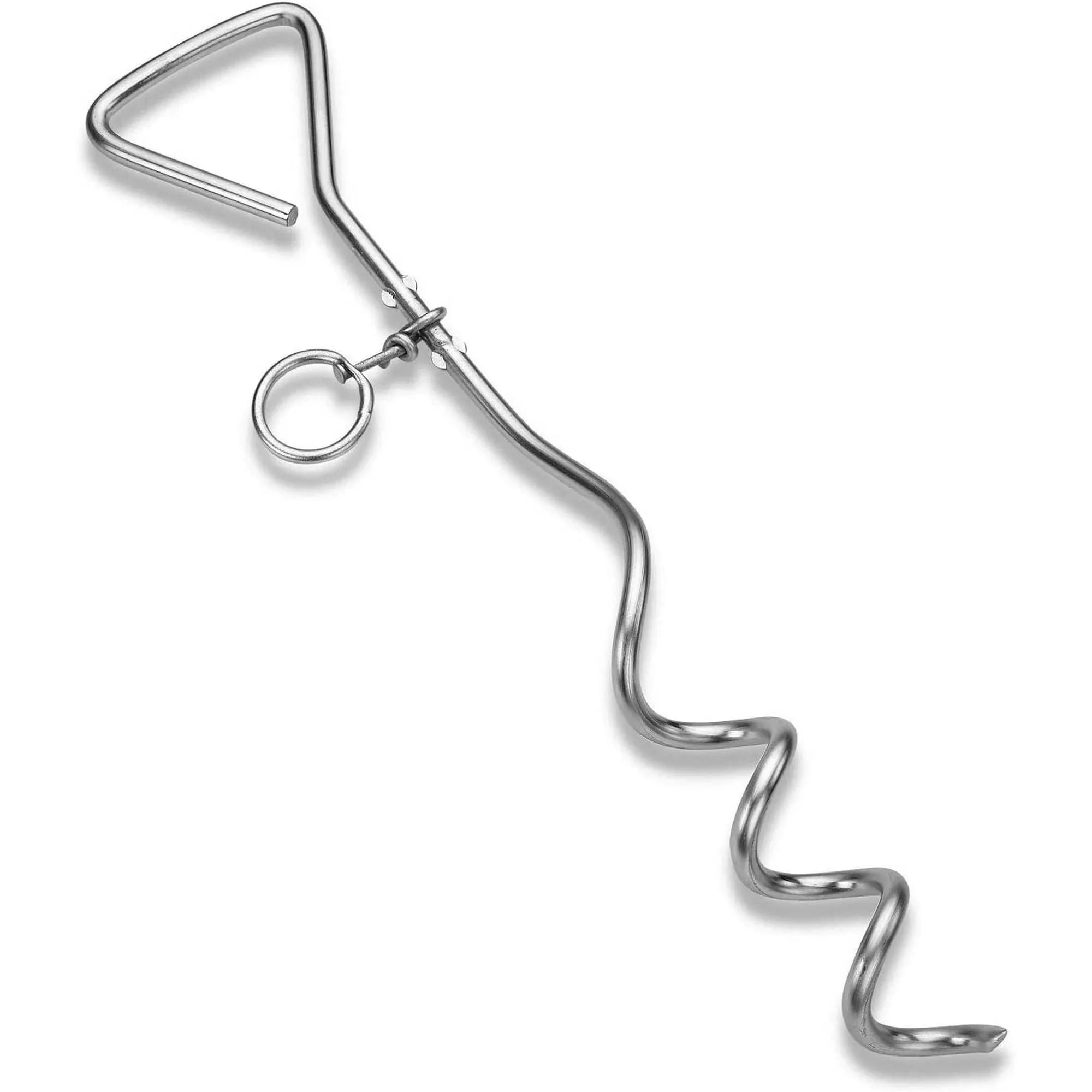 Chrome Dog Stake: Heavy-Duty Corkscrew Tie-Out for Dogs