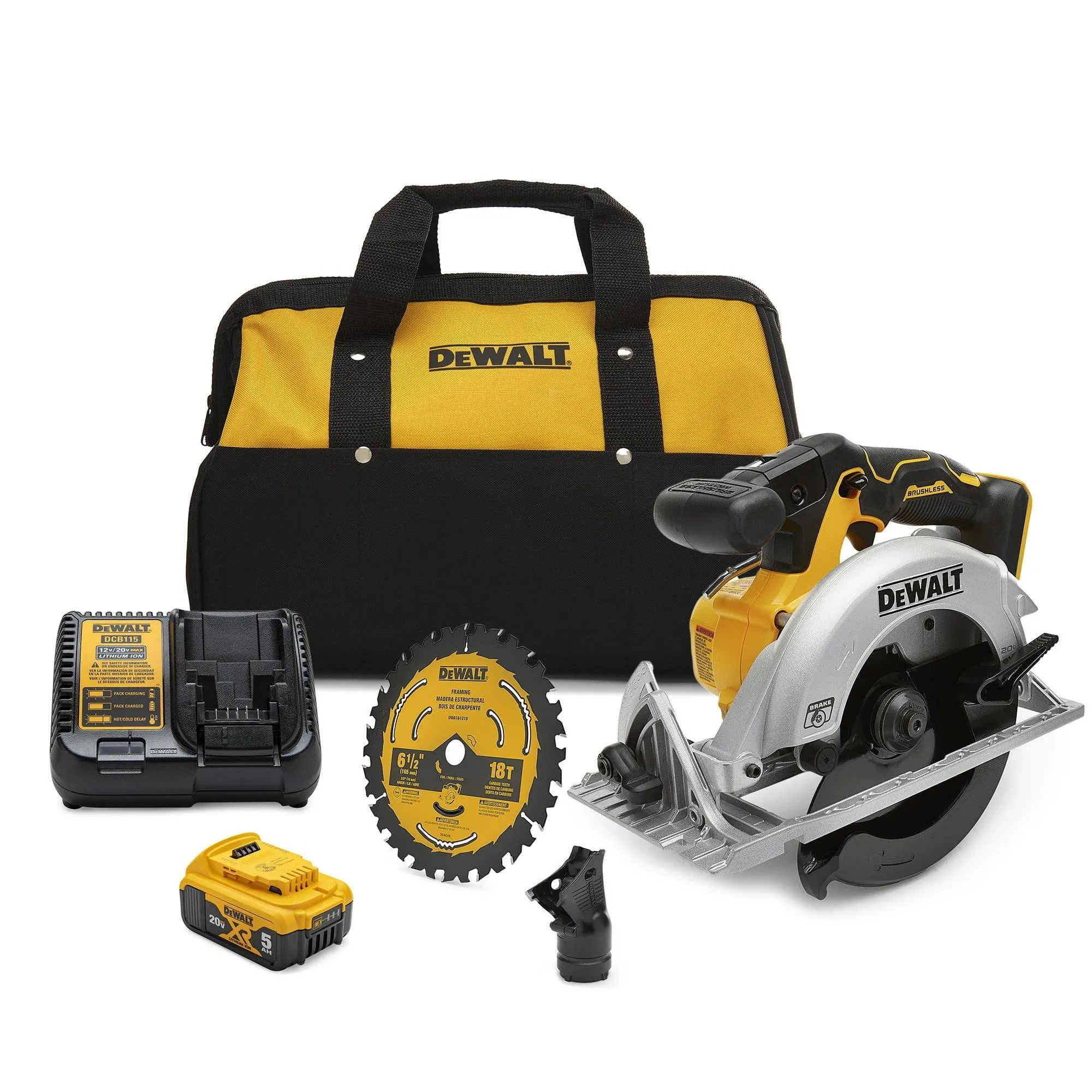 DEWALT 20V MAX* Circular Saw, 6-1/2-Inch, Cordless Kit (DCS565P1)