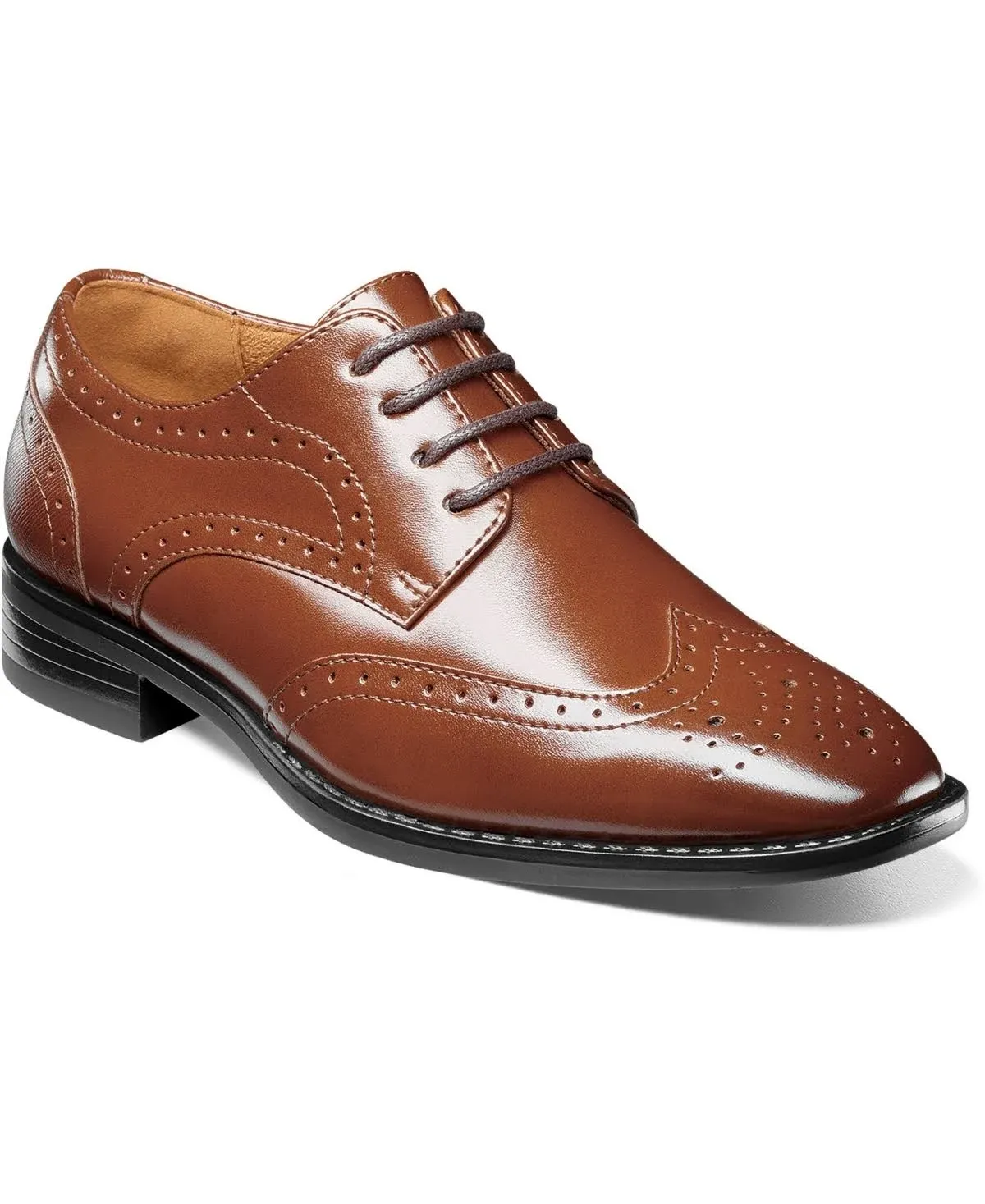 Stacy Adams Kaine Oxford (Boys' Toddler-Youth) 7 Youth Cognac