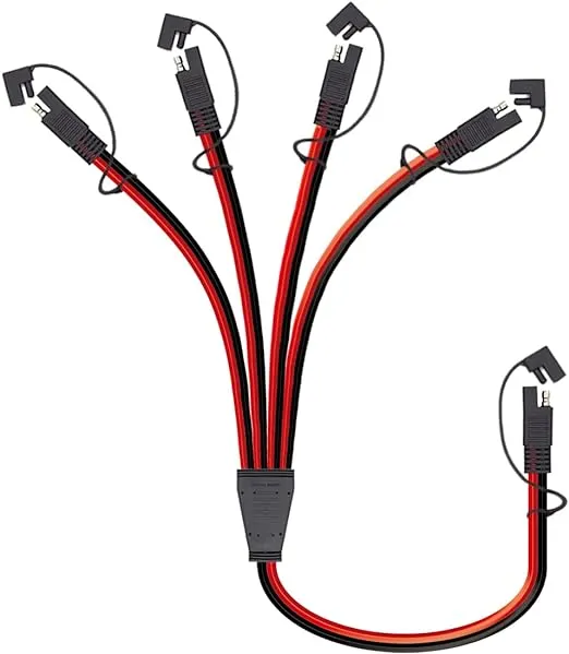 2Feet / 65cm 10 AWG SAE Connector Y Splitter 1 to 4 Extension Cable Compatible with Solar Connection and Transfer2Feet / 65cm 10 AWG SAE Connector Y Splitter 1 to 4 Extension Cable Compatible with Solar Connection and Transfer