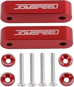 JDMSPEED Anodized Red JDMSPEED Hood Spacer Hood Riser 3/4" Replacement For Honda Civic CRX Del Sol Acura Integra