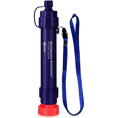 Membrane Solutions Water Filter Straw WS02 Detachable 4-Stage 0.1-Micron Portable Water Filter Camping